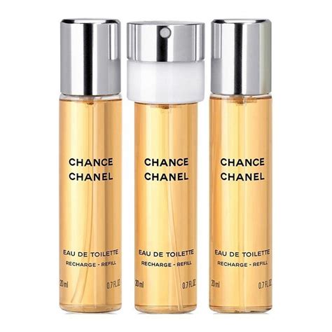 chanel chance eau de parfum twist and spray 3x20ml|Chanel Chance Eau fraiche refills.